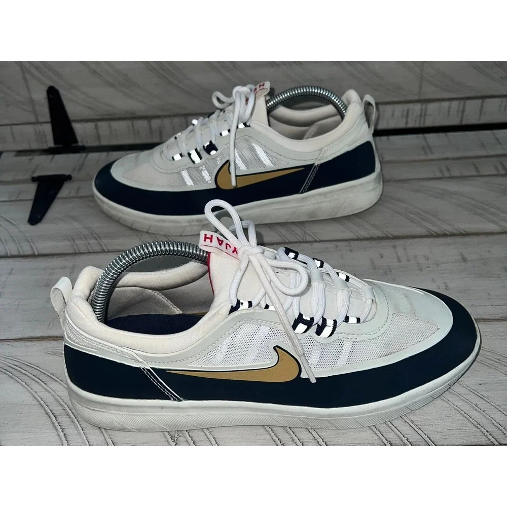 Nike SB Nyjah Men's Size 8 Free 2 Olympic Obsidian Club Gold White BV2078-400